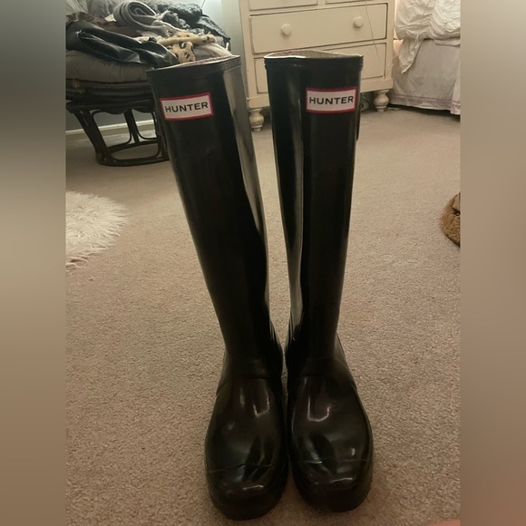 Shiny Black Hunter Boots - Picture 1 of 3